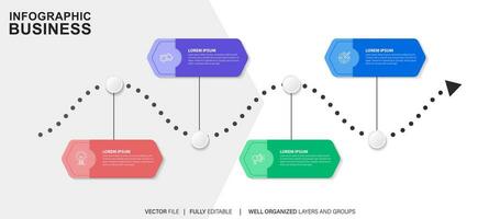 Business infographic template. Thin line design label with icon and 4 options, steps or processes. vector