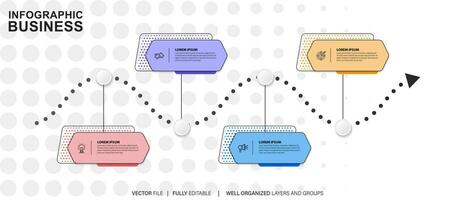 elementos infografía idea circulo vistoso con 4 4 paso vector