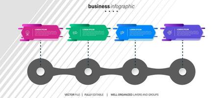 Business infographic template. Thin line design label with icon and 4 options, steps or processes. vector