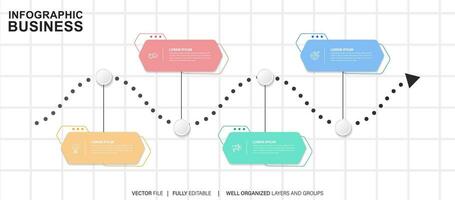 elementos infografía idea circulo vistoso con 4 4 paso vector