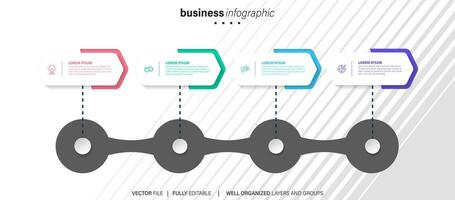 Steps business data visualization timeline process infographic template design with icons vector