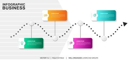 Steps business data visualization timeline process infographic template design with icons vector