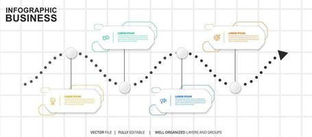 infografía flechas con paso arriba opciones vector modelo en plano diseño estilo