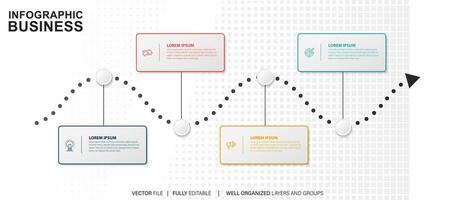 Steps business data visualization timeline process infographic template design with icons vector