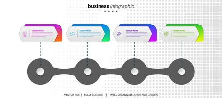 infografía diseño modelo. creativo concepto con 4 4 pasos vector