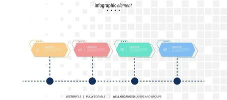 visualización de datos comerciales. iconos de infografía de línea de tiempo diseñados para plantilla de fondo abstracto elemento de hito diagrama moderno tecnología de proceso marketing digital presentación de datos vector de gráfico