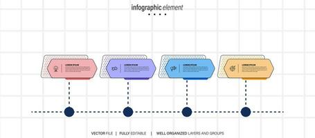 infografía diseño modelo. creativo concepto con 4 4 pasos vector