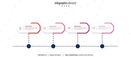 Infographic design with 4 step, Infographic business concept, Flow, Chart, Presentation vector