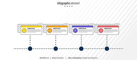 presentación negocio infografía modelo vistoso con 4 4 paso vector