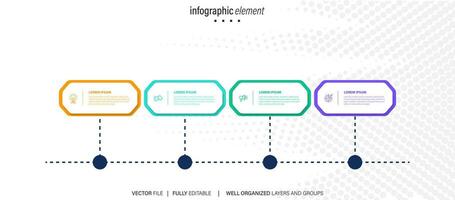 Business infographic design template with 4 options, steps or processes. Can be used for workflow layout, diagram, annual report, web design vector