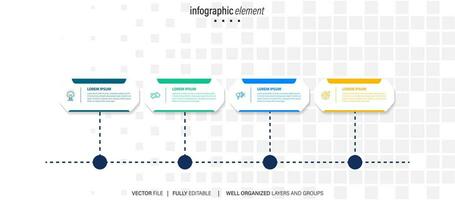 presentación negocio infografía modelo vistoso con 4 4 paso vector