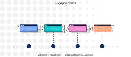 Presentation business infographic template colorful with 4 step vector