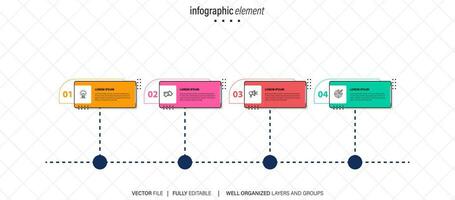 Steps business data visualization timeline process infographic template design with icons vector