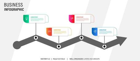 Business infographic template design icons 4 options or steps vector