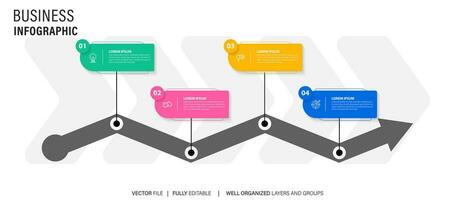 negocio infografía modelo diseño íconos 4 4 opciones o pasos vector