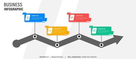 Timeline Creator infographic template. 4 Step timeline journey, calendar Flat simple infographics design template. presentation graph. Business concept with 4 options, vector illustration.