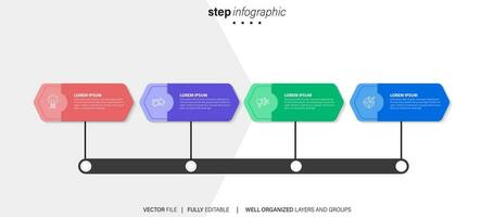 Vector Infographic label design template with icons and 4 options or steps. Can be used for process diagram, presentations, workflow layout, banner, flow chart, info graph.