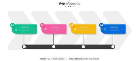 Infographics number options template with  4 steps . Can be  used for workflow layout, diagram, business  options, banner, web design vector