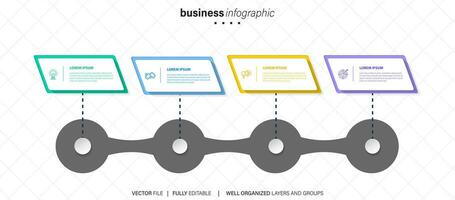 visualización de datos comerciales. iconos de infografía de línea de tiempo diseñados para plantilla de fondo abstracto elemento de hito diagrama moderno tecnología de proceso marketing digital presentación de datos vector de gráfico