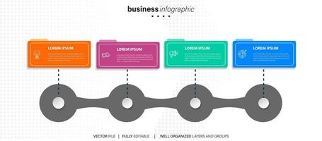 visualización de datos comerciales. iconos de infografía de línea de tiempo diseñados para plantilla de fondo abstracto elemento de hito diagrama moderno tecnología de proceso marketing digital presentación de datos vector de gráfico