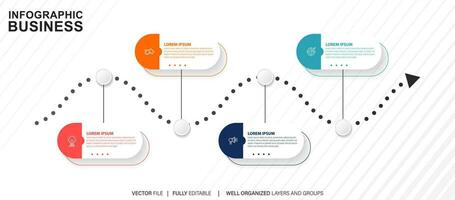 moderno 3d infografía modelo con 4 4 pasos. negocio circulo modelo con opciones para folleto, diagrama, flujo de trabajo, línea de tiempo, web diseño. vector eps 10