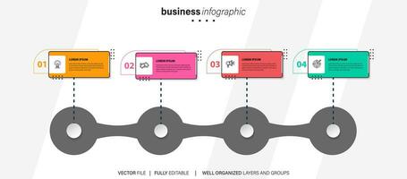 moderno 3d infografía modelo con 4 4 pasos. negocio circulo modelo con opciones para folleto, diagrama, flujo de trabajo, línea de tiempo, web diseño. vector eps 10