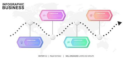 Vector infographic label template with icons. 4 options or steps. Infographics for business concept. Can be used for info graphics, flow charts, presentations, web sites, banners, printed materials.