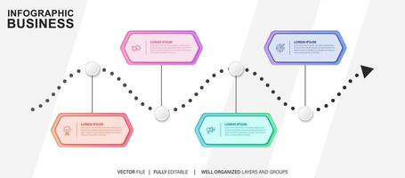 vector infografía etiqueta modelo con iconos 4 4 opciones o pasos. infografia para negocio concepto. lata ser usado para informacion gráficos, fluir gráficos, presentaciones, web sitios, pancartas, impreso materiales