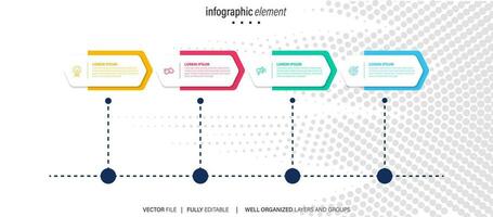 Simple and Clean Presentation Business Infographic Design Template with 4 Bar of Options vector