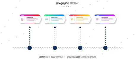 Simple and Clean Presentation Business Infographic Design Template with 4 Bar of Options vector