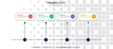 sencillo y limpiar presentación negocio infografía diseño modelo con 4 4 bar de opciones vector