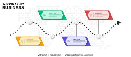 Simple and Clean Presentation Business Infographic Design Template with 4 Bar of Options vector