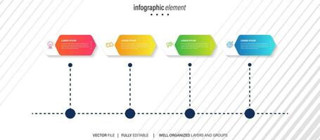 Simple and Clean Presentation Business Infographic Design Template with 4 Bar of Options vector