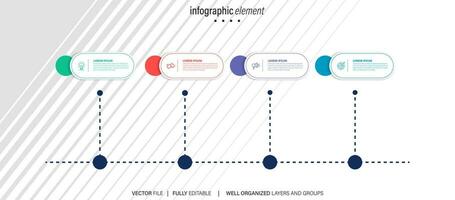 sencillo y limpiar presentación negocio infografía diseño modelo con 4 4 bar de opciones vector