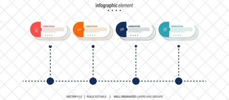 Vector infographic label template with icons. 4 options or steps. Infographics for business concept. Can be used for info graphics, flow charts, presentations, web sites, banners, printed materials.