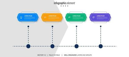 vector infografía etiqueta modelo con iconos 4 4 opciones o pasos. infografia para negocio concepto. lata ser usado para informacion gráficos, fluir gráficos, presentaciones, web sitios, pancartas, impreso materiales