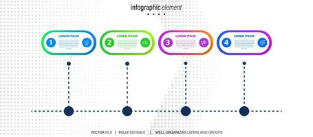 Infographic template. Abstract tree with circles and 4 steps vector