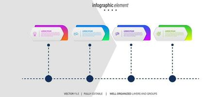 Infographic template. Abstract tree with circles and 4 steps vector