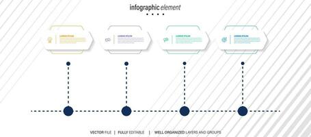 infografía modelo. resumen árbol con círculos y 4 4 pasos vector