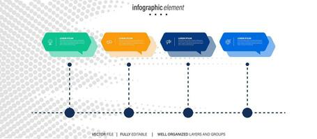 Infographic template. Abstract tree with circles and 4 steps vector