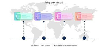 Business Infographic design template Vector with icons and 4 options or steps.