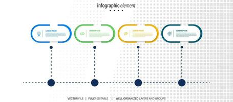 Business Infographic design template Vector with icons and 4 options or steps.