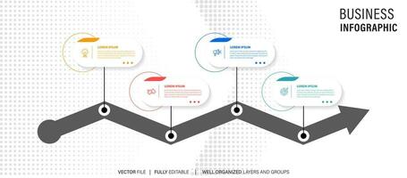 Business Infographic design template Vector with icons and 4 options or steps.