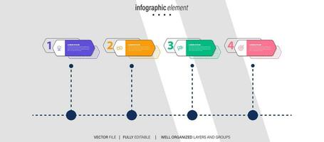 Business Infographic design template Vector with icons and 4 options or steps.