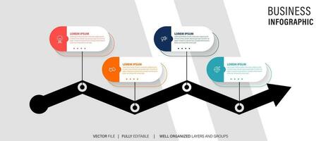 Investment efficiency infographic chart design template. Editable infochart with icons. Instructional graphics with 4 step sequence. Visual data presentation. vector