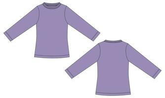 Long sleeve t shirt vector illustration template for girls and ladies