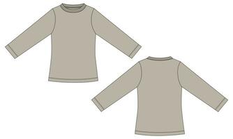 Long sleeve t shirt vector illustration template for girls and ladies