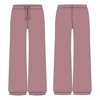 Ladies pajama pant vector illustration template front and back views