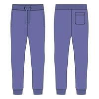 Jogger sweatpants vector illustration template front and back views