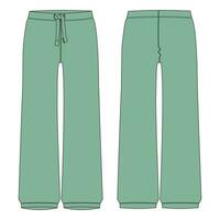 Ladies pajama pant vector illustration template front and back views